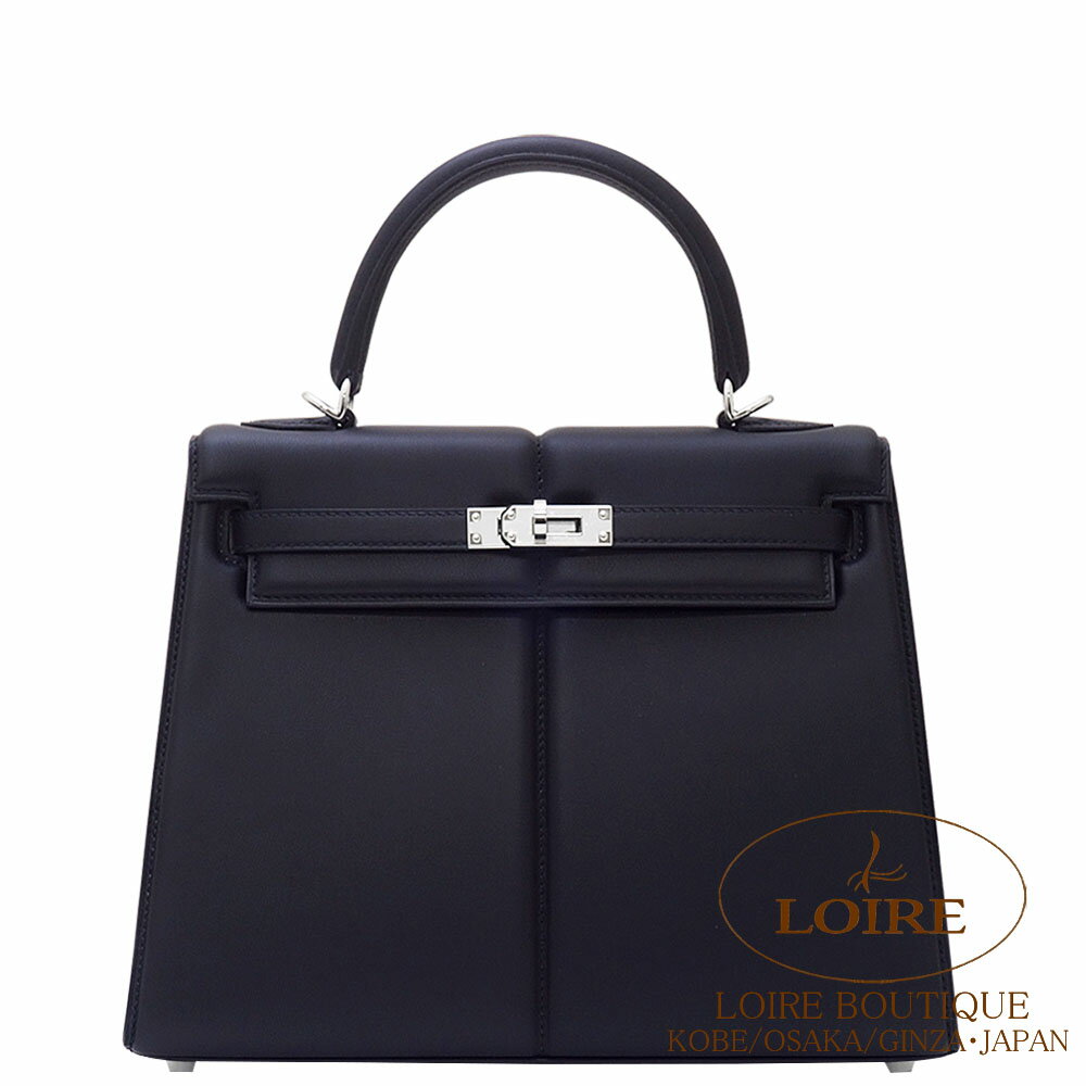 エルメス ケリー 25 パデッド 外縫 クロ スイフト シルバー金具 HERMES Kelly 25 Padded Sellier NOIR(89) Swift Silver