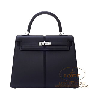 エルメス ケリー 25 パデッド 外縫 クロ スイフト シルバー金具 HERMES Kelly 25 Padded Sellier NOIR(89) Swift Silver