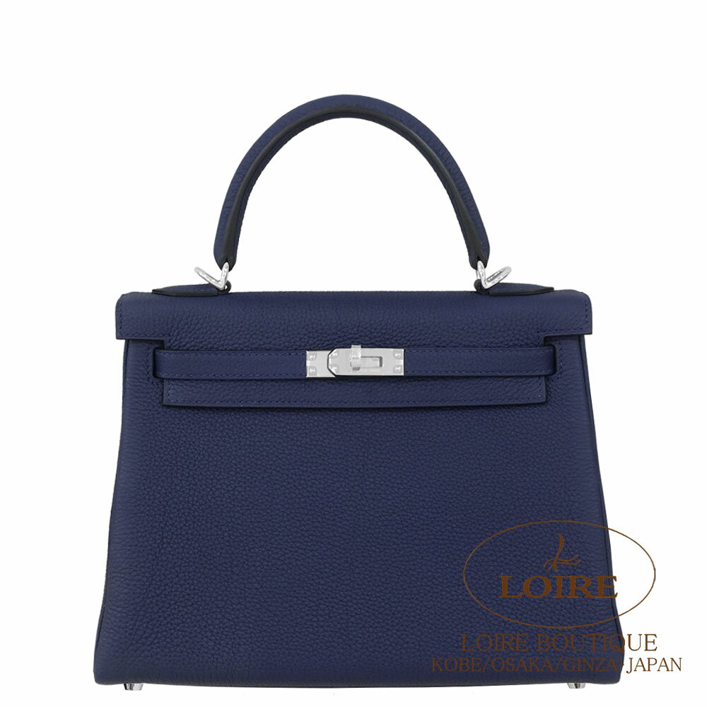エルメス ケリー 25 内縫 ブルーニュイ トゴ シルバー金具 HERMES Kelly 25 Retourne BLEU NUIT(2Z) Togo Silverのサムネイル