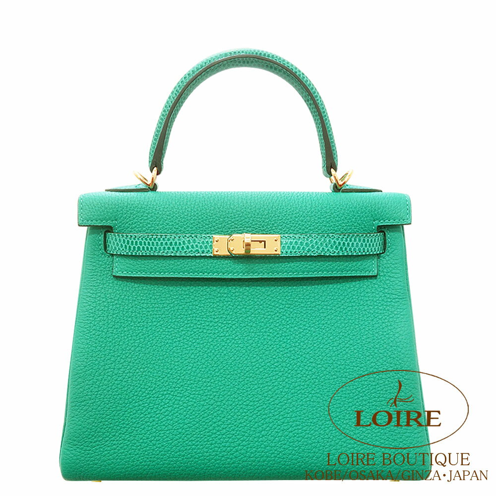 エルメス ケリー タッチ 25 内縫 ミント トゴ×リザード シャンパンゴールド金具 HERMES Kelly Touch 25 Retourne MENTHE(6W)Togo/Lizard Champagne Goldのサムネイル