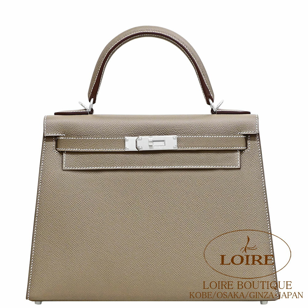樂天商城 - エルメス ケリー 28 外縫 エトゥープ エプソン シルバー金具 HERMES Kelly 28 Sellier ETOUPE(18) Epsom Silver