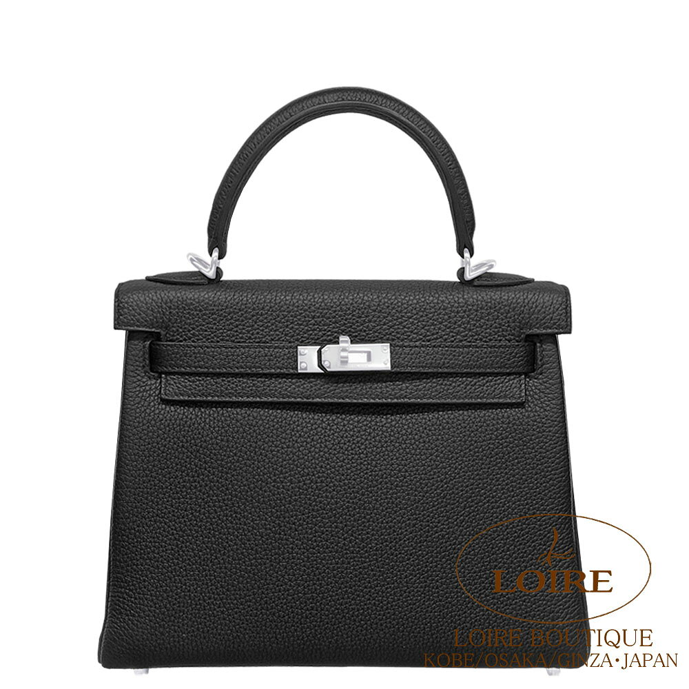 エルメス ケリー 25 内縫 クロ トゴ シルバー金具 HERMES Kelly 25 Retourne NOIR(89) Togo Silver