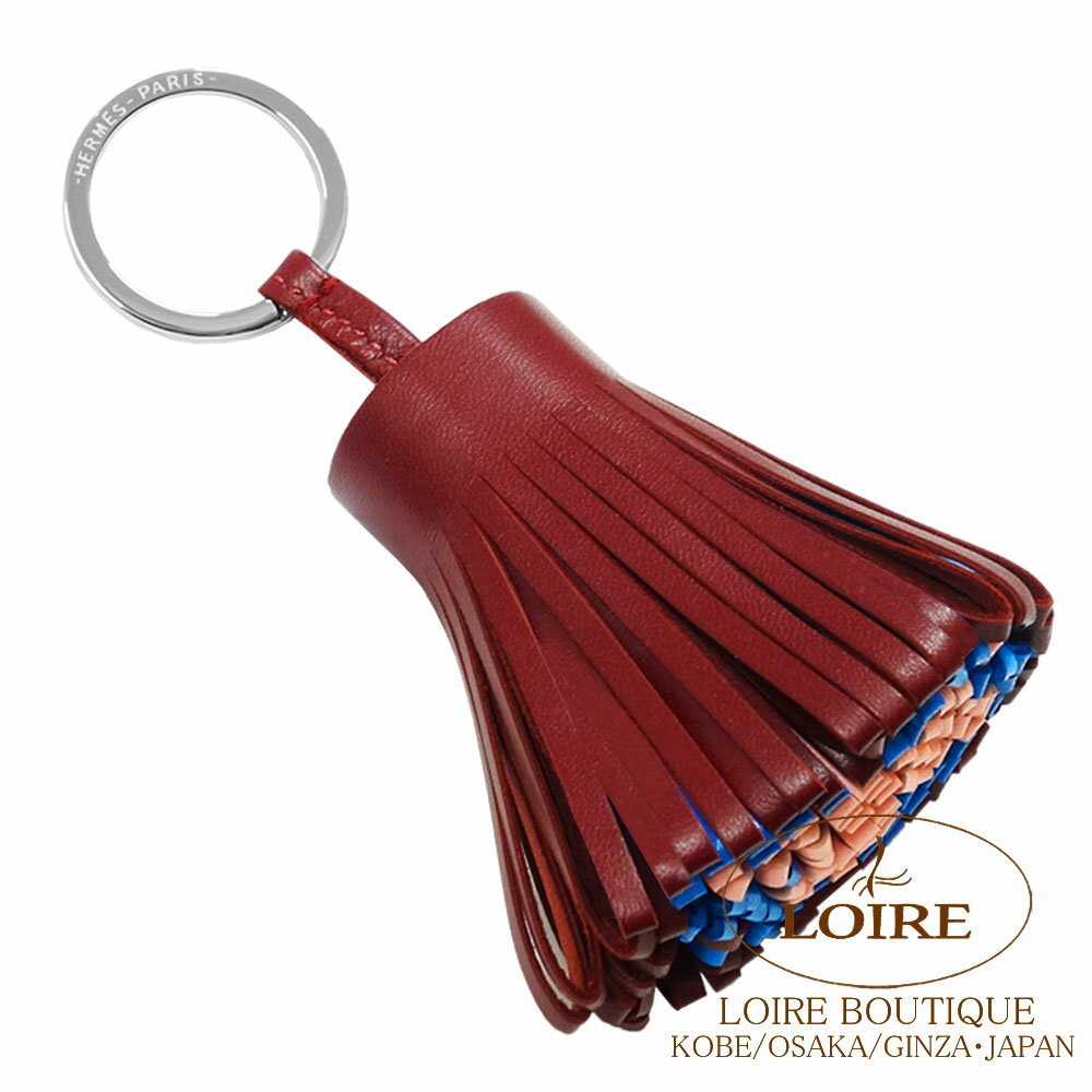 エルメス カルメン キーリング ルージュアッシュ×ブルーザンジバール×ローズサクラ ラムスキン シルバー金具 HERMES Carmen Keyring ROUGE H(55)/BLEU ZANZIBAR(B3)/ROSE SAKURA(3Q) Lambskin Silver