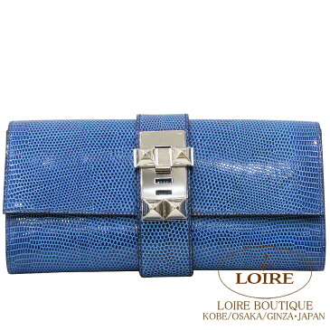 エルメス [HERMES] ポシェットメドール[Pochette Medor]　リザード　ブルーペトロール[BLEU PETROLE(70)]　シルバー金具