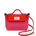 エルメス 24/24 21 ローズメキシコ×ルージュドクール トリヨンモーリス×スイフト シルバー金具 HERMES 24/24 21 ROSE MEXICO(0D)/ROUGE DE COEUR(S3) Taurillon Maurice/Swift Silver