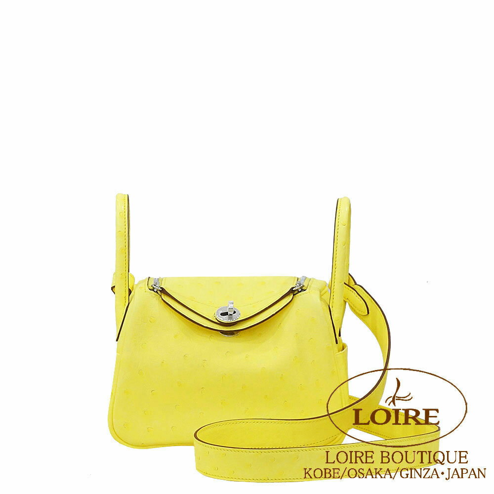 エルメス リンディ ミニ ジョーヌシトロン オーストリッチ シルバー金具 HERMES Lindy Mini JAUNE CITRON(9N) Ostrich Silver