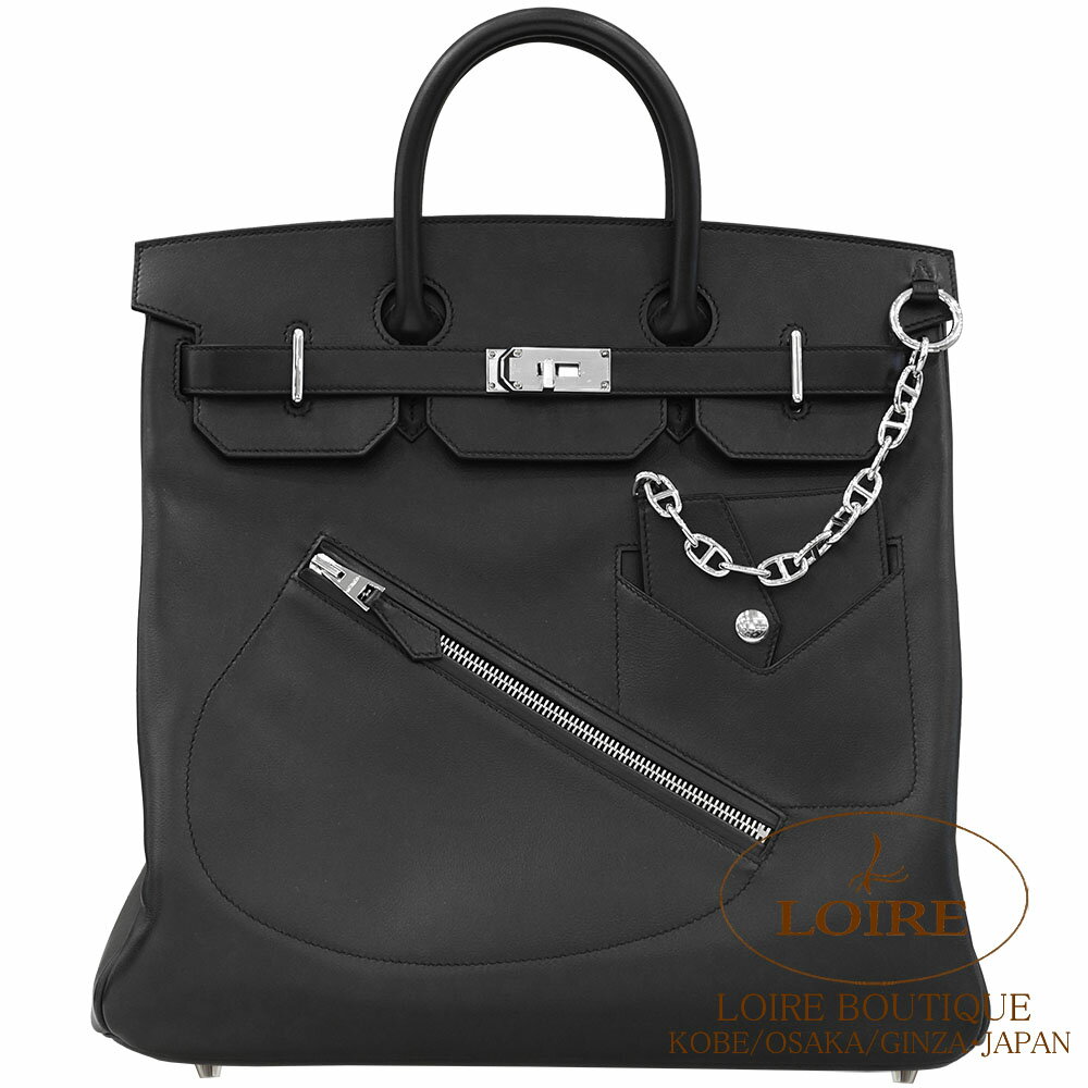 エルメス オータクロア 40 ロック クロ エヴァーグレイン シルバー金具 HERMES Haut a courroies 40 ROCK NOIR(89) Evergrain Silver