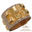 エルメス コリエ・ド・シアン ブレスレット S オンブレ リザードナチュラ ゴールド金具 HERMES Collier De Chien Bracelet S OMBRE(1B) Lizard Natura Gold