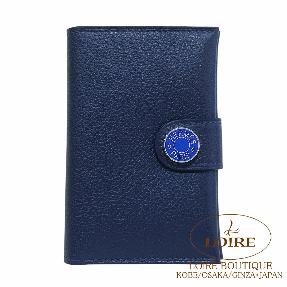 エルメス RMS カードケース ブルーニュイ×ブルーゼリージュ ヴォー・エヴァーカラー ラッカーシルバー金具 HERMES RMS Card Case BLEU NUIT(2Z)/BLEU ZELLIGE(I7) Evercolor Lacquer Silver