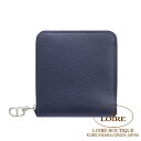 エルメス ジップアンゴー シェーヌ・ダンクル 財布 ブルーニュイ ヴォー・エヴァーカラー シルバー金具 HERMES Zipengo Chaine D'ancr...