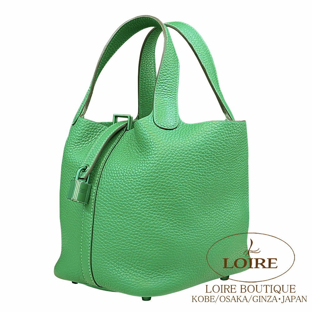 GX sR^bN PM mN[ ou[ N}X }bgO[ HERMES Picotin Lock PM /Monochrome BAMBOU(1K)Clemence Matte Green