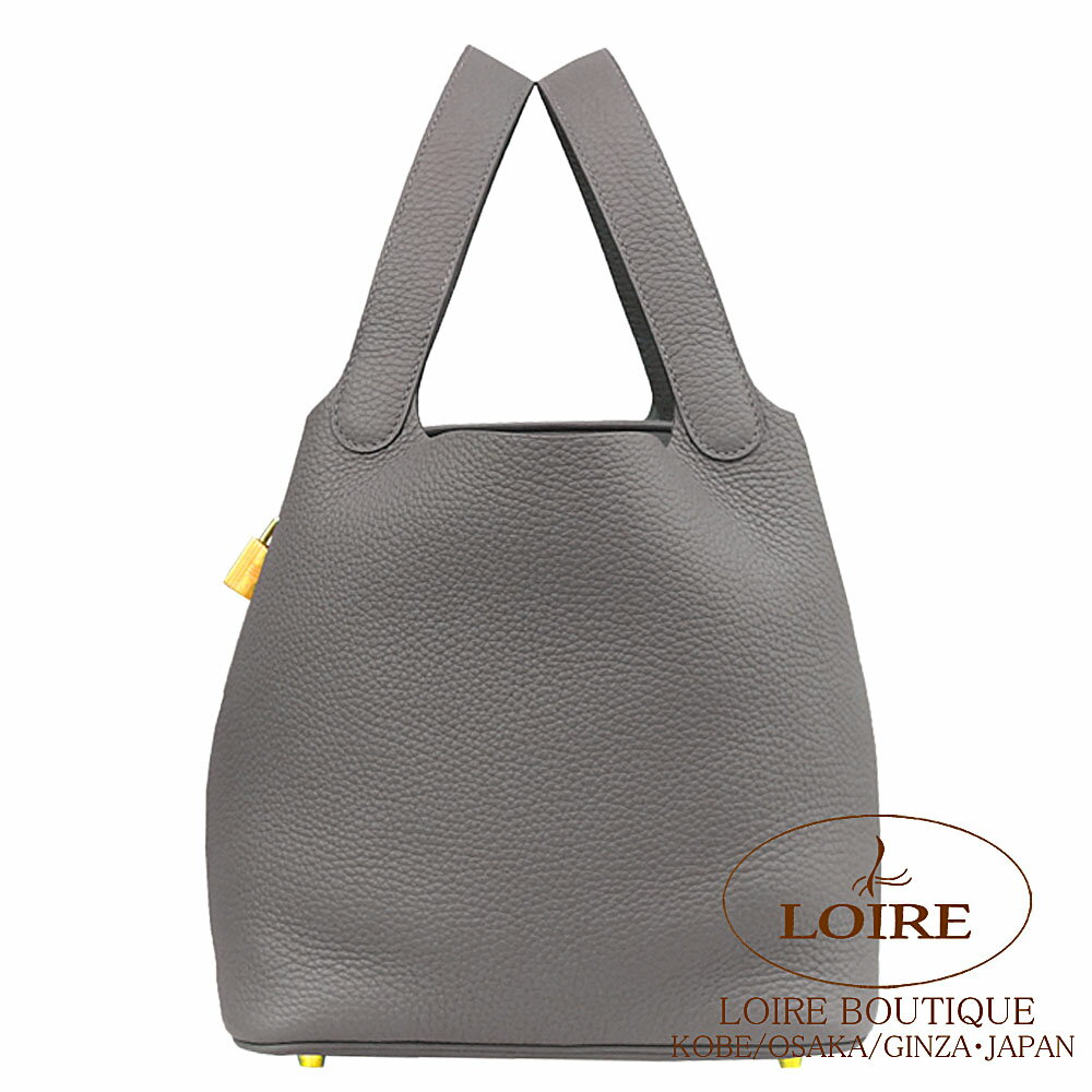 エルメス ピコタンロック MM グリメイヤー クレマンス ゴールド金具 HERMES Picotin Lock MM GRIS MEYER(0L) Clemence Gold