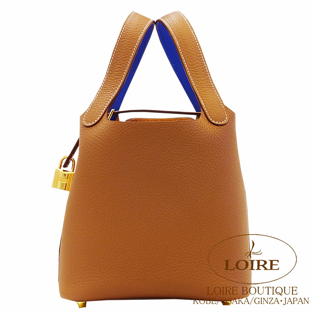 エルメスピコタンロック エクラ PM ゴールド×ブルーフランス クレマンス×スイフト ゴールド金具 HERMES Picotin Lock Eclat PM GOLD(37)/BLEU FRANCE(71) Clemence/Swift Goldのサムネイル