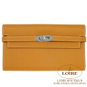 エルメス ケリーポルテヴァリュル ロング ゴールド エプソン シルバー金具 HERMES Kelly porte Valeurs Long GOLD(37) Epsom Silver