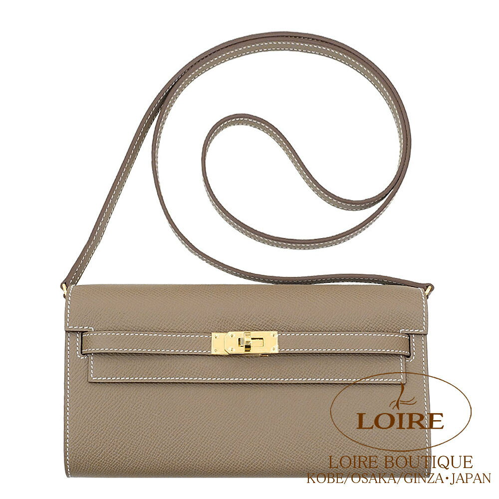 樂天商城 - エルメス ケリートゥー・ゴー エトゥープ エプソン ゴールド金具 HERMES Kelly To Go ETOUPE(18) Epsom Gold