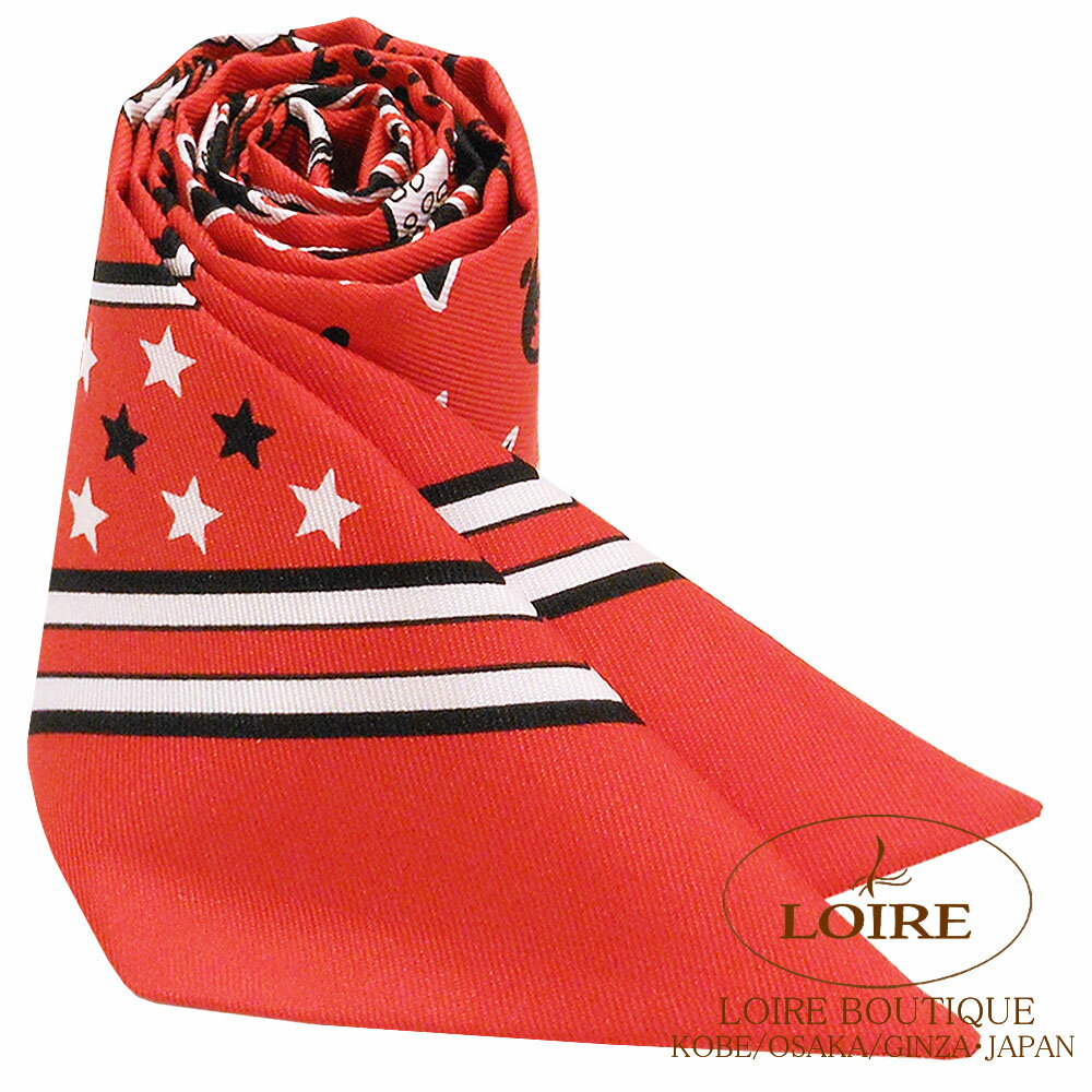 GX gDC[ Ip[hEo_i [W~N~V VN HERMES TWILLY Les L?opards Bandana ROUGE/NOIR/BLANC Silk