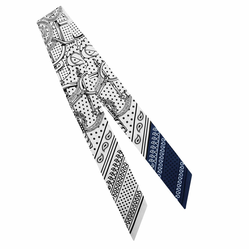 ����᥹ �ȥ����꡼ ���ץ��󡦥ɡ��롦�Х���� �����ߥޥ��ߥ��� ���륯 HERMES TWILLY EPERON Doll BANDANA BLANC/MARINE/NOIR Silk