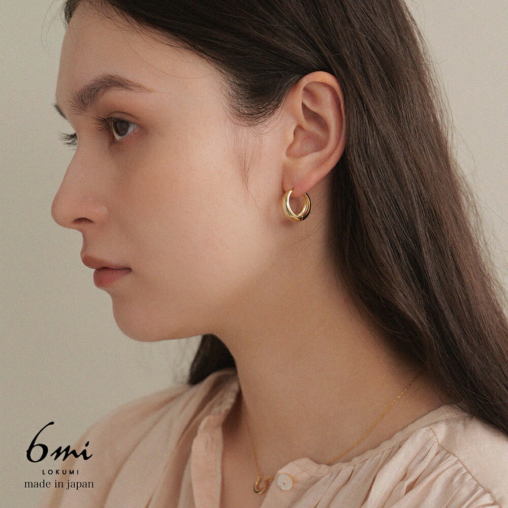 18金 ピアス フープ 6カラー展開 金