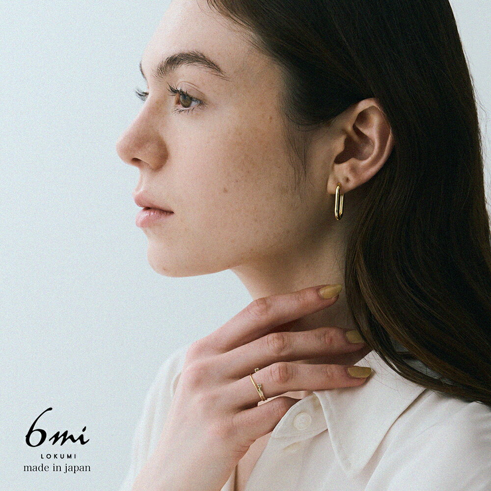 18金 ピアス フープ 6カラー展開 金