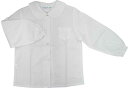 ポケット付 女児 長袖ブラウス スナップボタン 白 125cm 130cm お受験 入園式 入学式 卒業式 卒園式 面接 お稽古