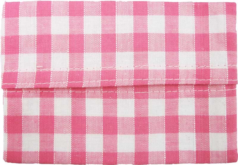 ミニティッシュケース(約6cm×9cm)ピンク×チェック柄　入園　入学　幼稚園　保育園　小学校