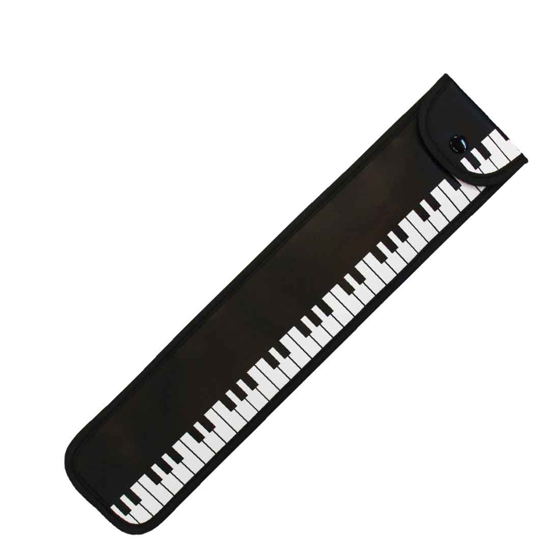 リコーダーケース ピアノ 鍵盤柄 黒