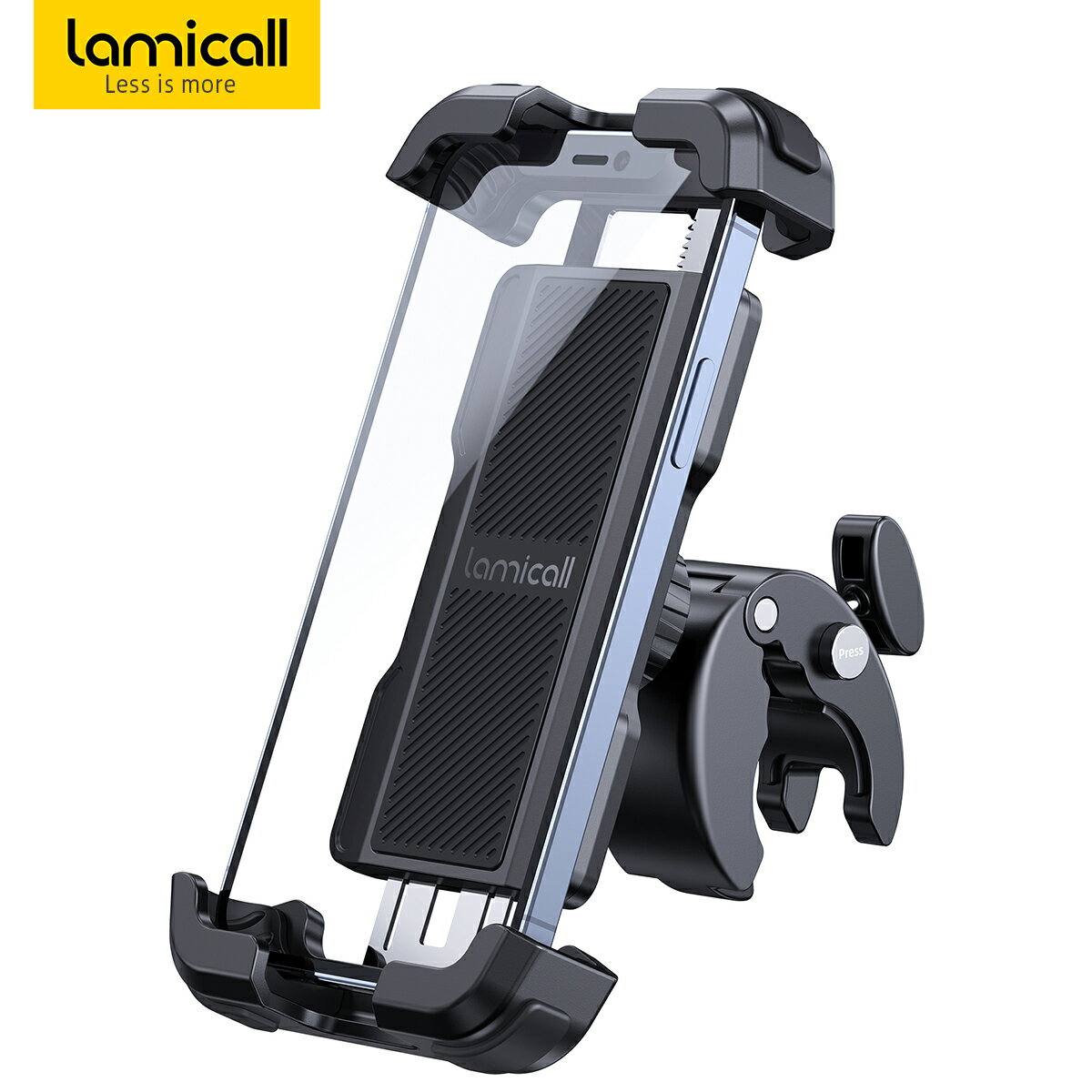 片手操作 自転車 スマホ ホルダー Lamicall 簡単取付 ロードバイク スマートフォンホルダー 携帯ホルダー バイク クロスバイ サイクリング ケータイ オートバイ ベビーカー ウーバーイーツ 落下防止 360度回転 iPhone 15 14 13 pro 12 XS Max XR