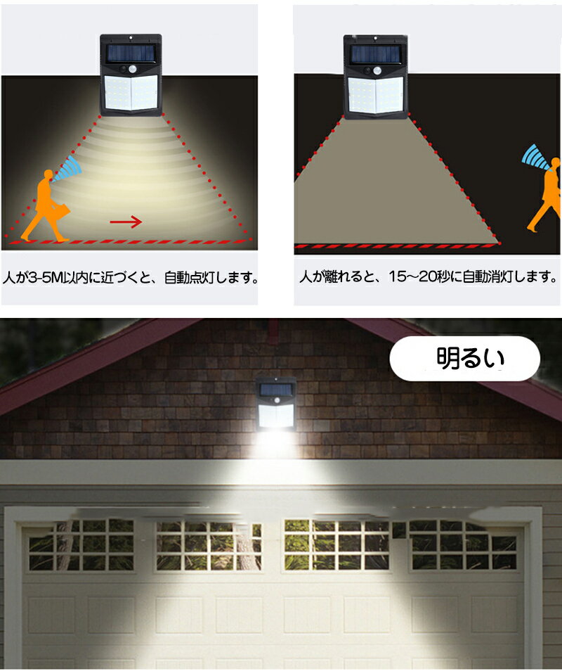 ソーラーライト人感センサーセンサーライト屋外90LED4個セット屋外照明LEDソーラーライト自動点灯/消灯ガーデンライトIP65防水省エネ防犯ライトグラウンドライト庭玄関駐車場取り付け簡単太陽光発電