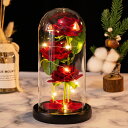 フラワーギフト 花 バレンタイン ローズ キラキラ LEDライト 電池式LEDライト フラワー 枯れない花 ガラスドーム バラ プレゼント ギフト 置物 贈り物...
