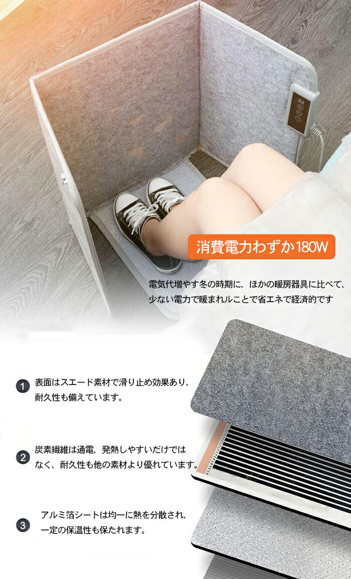 即納パネルヒーター進化版デスクヒーター足元ヒーターPSE認証省エネ遠赤外線4面放熱5面電気足温器5段温度調節タイマー機能折りたたみ式遠赤外線足温器フットウォーマー足元暖房足元寒さ対策転倒保護日本語説明書オフィス/寝室テレワーク