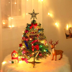 即納 クリスマスツリー 50cm 卓上 ミニツリー クリスマス飾り LEDイルミネーション 20点セット オーナメント おしゃれ キラキラ 雰囲気満々 暖かい 簡単な組立品 飾り 部屋 商店 おもちゃ プレゼント 送料無料