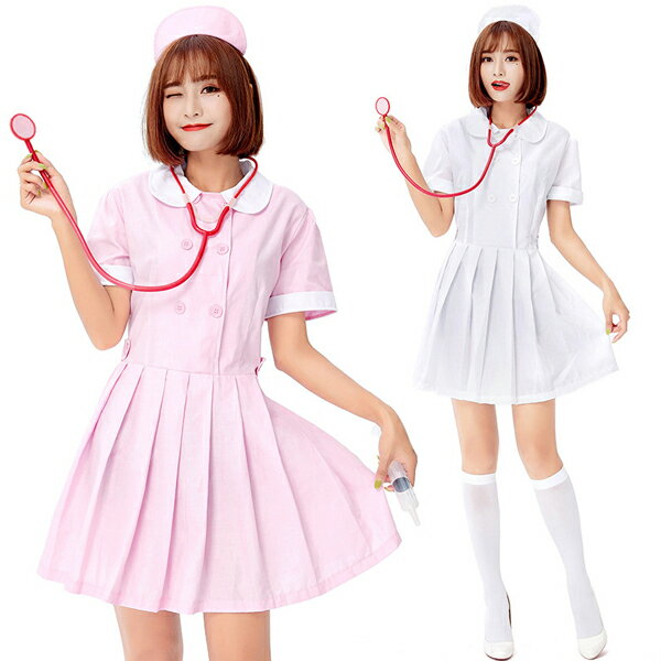 ハロウイン 仮装 看護婦 ナース コスプレ ナース服 制服 セクシー 看護士 コスプレ衣装 看護師 3点セット 癒し コスチューム 女性用 ミニワンピース レディース 可愛い ハロウイン衣装 変装 イベント パーティー Halloween