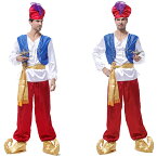 ハロウィン アラジン コスプレ 衣装 アラジンプリンス アラジンの大冒険 男性用 メンズ Aladdin マギ　MAGI アラジンコスプレ コスチューム ウィッチ 魔女 仮装 魔人 仮装用 ハロウィーン ハロウイン HALLOWEEN 5点セット 送料無料