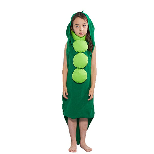ハロウィン衣装 さやえんどう 野菜 子供 コスプレ衣装 着ぐるみ えんどう豆 さやエンドウ 変装 エンドウ豆 コスチューム 女の子 男の子 食べ物コスプレ レディース メンズ イベント パーティー 文化祭 演出服 仮装 Halloween ハロウィーン