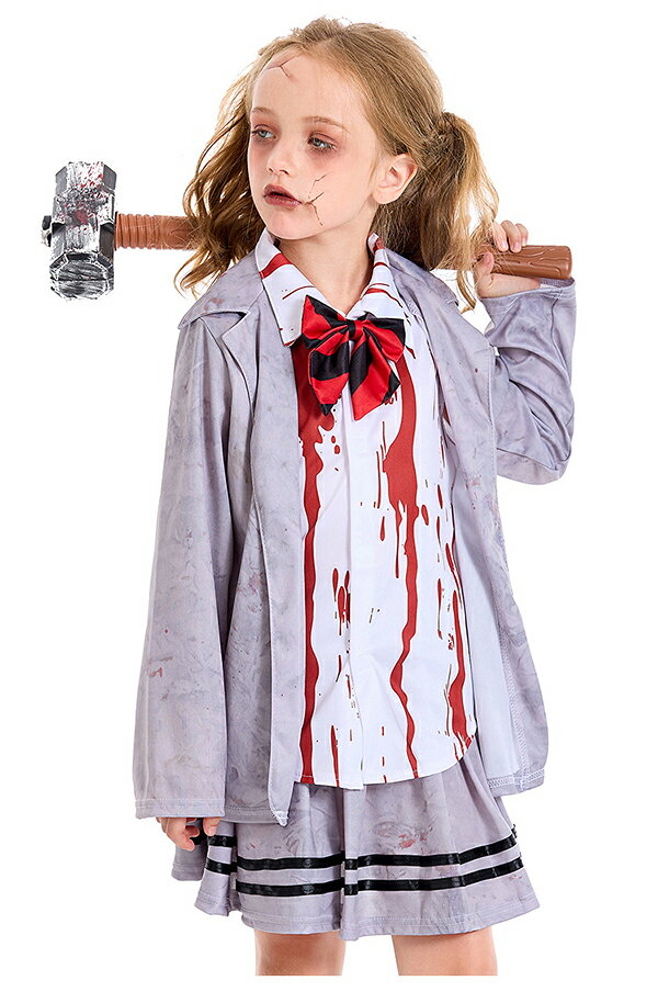 ハロウィン コスプレ ゾンビ 女の子 男の子 吸血鬼 悪魔 子供 子供服 ゴースト コスチューム コスプレ衣装 ブレザー ゴーストガール ハロウィン仮装 ゾンビギャル 可愛い 制服コスプレ 幽霊 イベント用 学園祭 文化祭 可愛い 舞台 long-lifeservice-10004585 modanic サンプル画像2