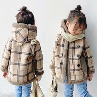 ダッフルコート キッズ ボアコート チェック柄 子供服 女の子 男の子 フード付きコート 暖かい 子供コート 防寒 ジャケット 秋 冬コート キッズコート 格子柄 キッズ服 ジュニア アウター カジュア 防寒 春秋 キッズ 可愛い 90/100/110/120/130/140/150/160