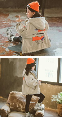 ボアブルゾンボアコートキッズボアジャケットデニム切替ジップアップ中綿コートベビー服キッズ服アウター秋冬子供服女の子ガールズ中綿ジャケットボアアウター防寒アウターカジュアルあたたっか通学秋冬物送料無料