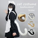 コスプレ 猫耳 尻尾 セット 仮装 変装 ネコ耳 ロリータ かわいい カチューシャ 付き エプロン ネックレス レディース 女の子 コスチューム もふもふ 萌え...