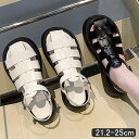 サンダル レディース グルカサンダル チャンキーヒール 歩きやすい PU おしゃれ 4.5cm 大人 メッシュ サンダル コンフォート ローヒール ビーチサンダ...