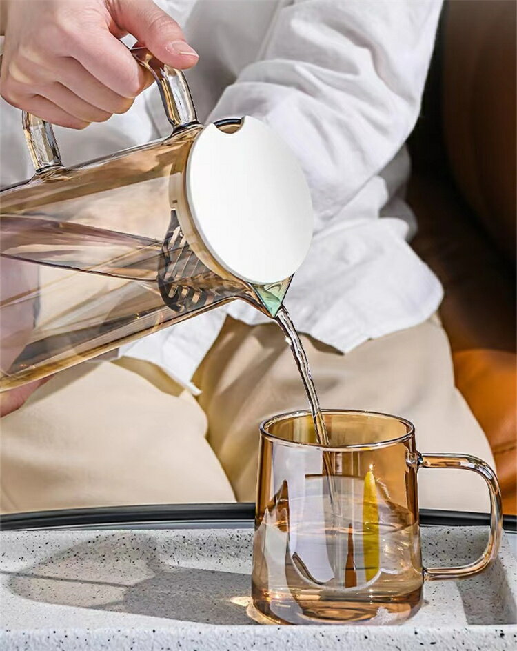 耐熱ガラスポット麦茶ウォーターアイスティー花茶ジュースフレーバーウォーターガラスピッチャーポットおしゃれ水差し洗いやすい麦茶ポット冷茶ポットクールポットウォーターピッチャーウォーターポットジャグ冷水筒プレゼント(1800ML)送料無料
