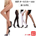 光沢 オールスルー 50D ストッキング ダンス タイツ 50デニール パンスト セクシー メール便で送料無料