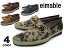 eimable (エマーブル) 017ビット付 スリッポンNAVY CAMEL FLOWER RED ネイビー キャメル 花柄 レッド メンズ シューズ 靴 く...
