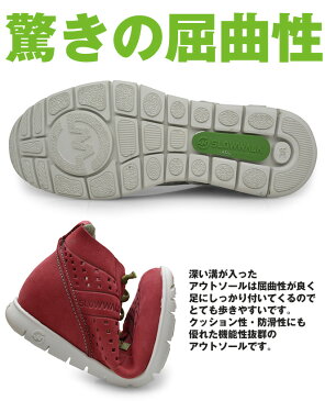 レディース カジュアルシューズ ミッドカット スニーカー 本革 ヌバック ブランド SLOWWALK スローウォーク WHITE YELLOW RED スペイン製 インヒール 3.5cmアップ 女性用