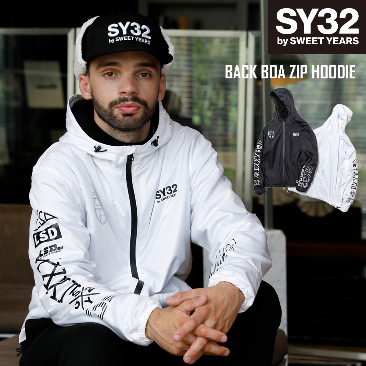 ジップパーカー フーディー フリース 保温 アウター S/M/L/XL/XXL LL/3L ◆BACK BOA ZIP HOODIE◆ SY32 by SWEET YEARS エスワイサーティトゥバイスウィートイヤーズ [11506]のサムネイル