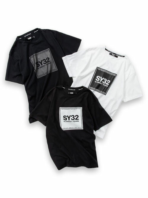 Tシャツ スクエアロゴ グラフィック メンズ S/M/L/XL/XXL/XXXL/XXXXL 2L/3L/4L/5L ◆SQUARE LOGO TEE◆ SY32 by SWEET YEARS エスワイサーティトゥバイスウィートイヤーズ 10027J