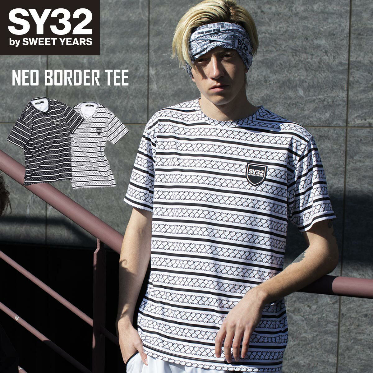 Tシャツ 半袖 S/M/L/XL/XXL/XXXL/XXXXL LL/3L/4L/5L ◆NEO BORDER TEE◆ SY32 by SWEET YEARS エスワイサーティトゥバイスウィートイヤーズ [11453]