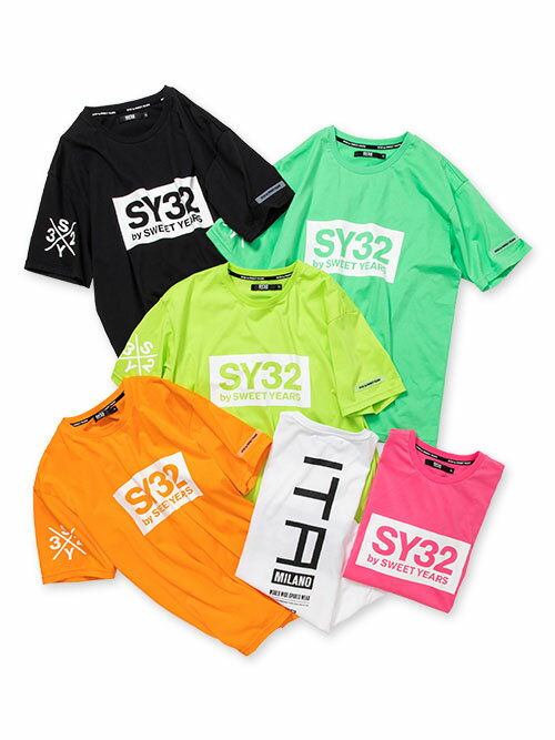 Tシャツ 半袖 マルチロゴ ボックスロゴ 蛍光色 S/M/L/XL/XXL LL/3L ◆FLASH COLOR BOX LOGO TEE◆ SY32 by SWEET YEARS エスワイサーティトゥバイスウィートイヤーズ [TNS1754]