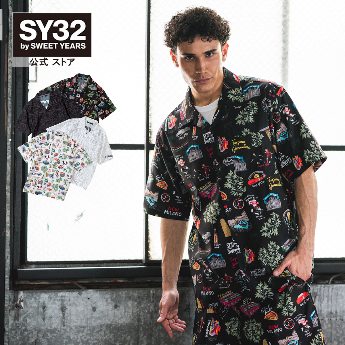 yyVX[p[SALEΏۏizVc Vc I[vJ[Vc z S/M/L/XL/XXL LL/3L GRAPHIC OPEN COLOR SHIRTS SY32 by SWEET YEARS GXCT[eBgDoCXEB[gC[Y [13421]