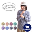 s&nd (セカンド) ギンガムチェック ボタン ダウン シ...