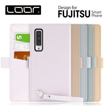 LOOF Macaron らくらくスマートフォン F-52B arrows We Be4 Plus F-42A NX9 F-52A 5G Be4 ケース 手帳型 Be3 手帳型ケース M05 カバー F-04K 手帳型カバー U F-01L NX M04 PREMIUM RX ベルト付き 落下防止 本革 コンパクト ストラップ付き パステルカラー カードホルダー